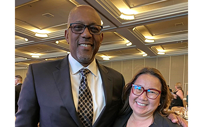 Pictured: Chet with Kaying Hang, President of The Center and Senior Vice President of Programs and Partnerships for Sierra Health Foundation.