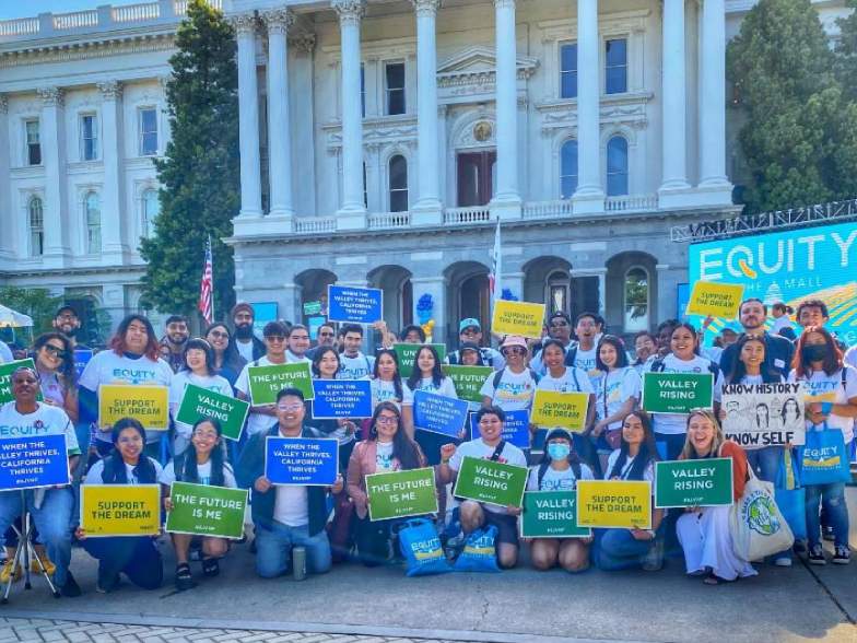 Pictured: San Joaquin Valley residents rally at Equity on the Mall in Sacramento