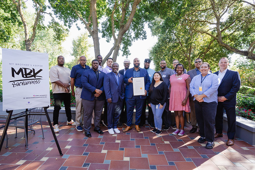 Pictured:  The Sacramento Mayor's Office providing MBK Sacramento with a resolution