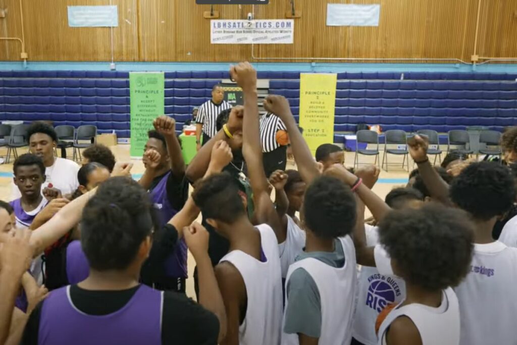 Kings and Queens Rise youth playing basketball